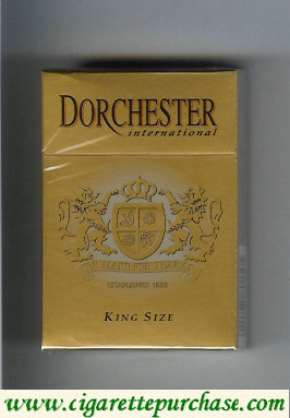 Dorchester International gold cigarettes hard box